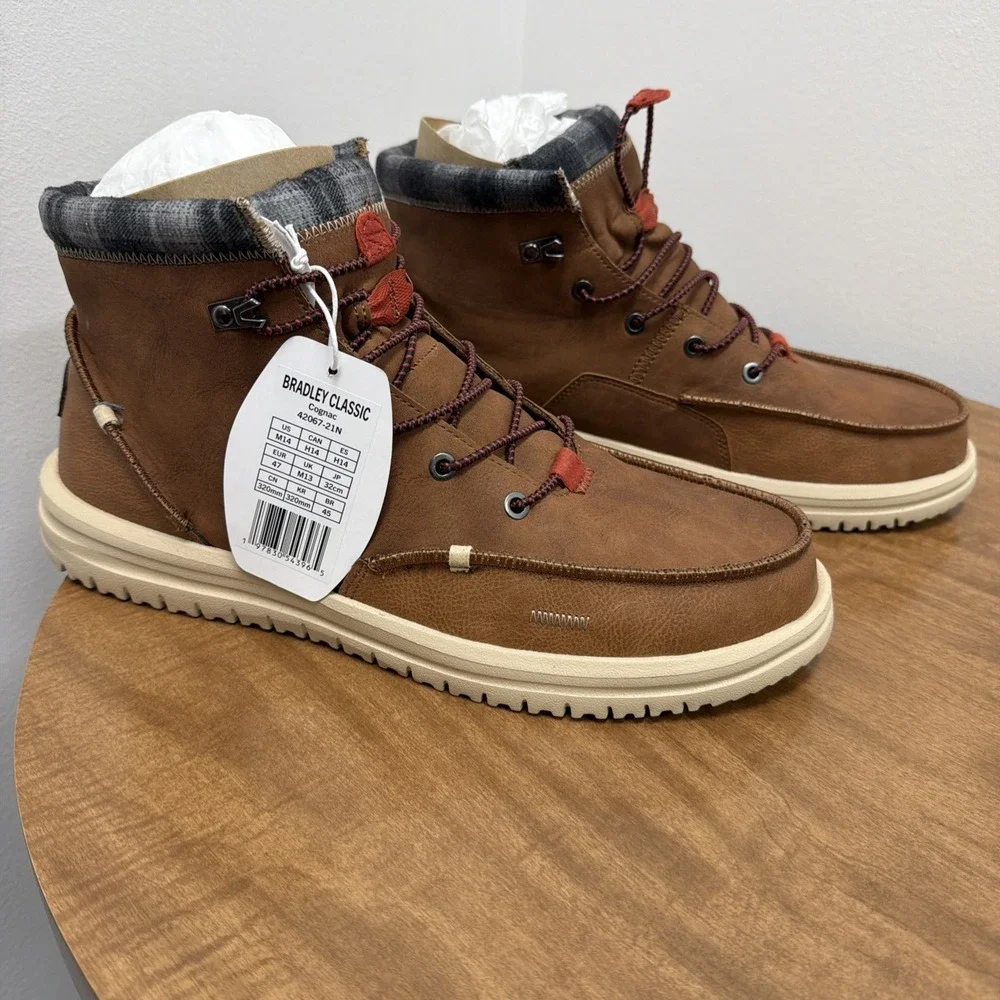 HEY DUDE Bradley Classic Men's Size‎ 14 Casual Boots Cognac Brown 42067-21N NEW